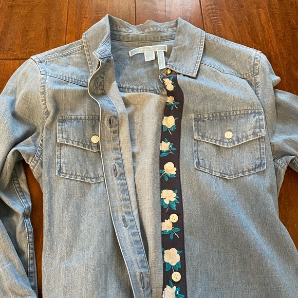 Draper James Chambray Denim Shirt Dress Sz 4 - Picture 6 of 16